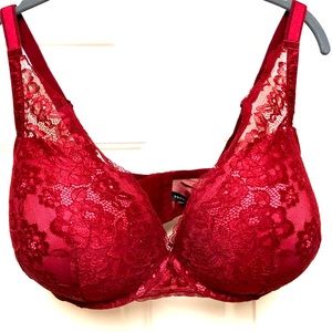 NWOT Torrid Deep Plunge Underwire Bra Red 42DDD
